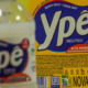Detergent bottle labeled Ypê Neutro with yellow packaging and bold blue logo close up on the product label