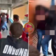 Crowd of students in a school hallway, some facing a brick wall; right side shows blurred faces to protect privacy.